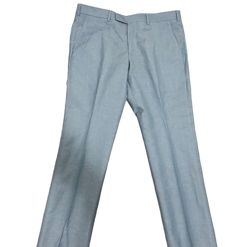 Andrew Davis Men's 36 x 32 Light Blue Polyester Straight Chino Dress Pan…